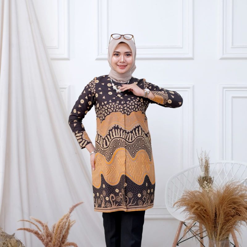 Women's Batik Tunic With Tricot Layers, Modern Women's Batik Tops ...