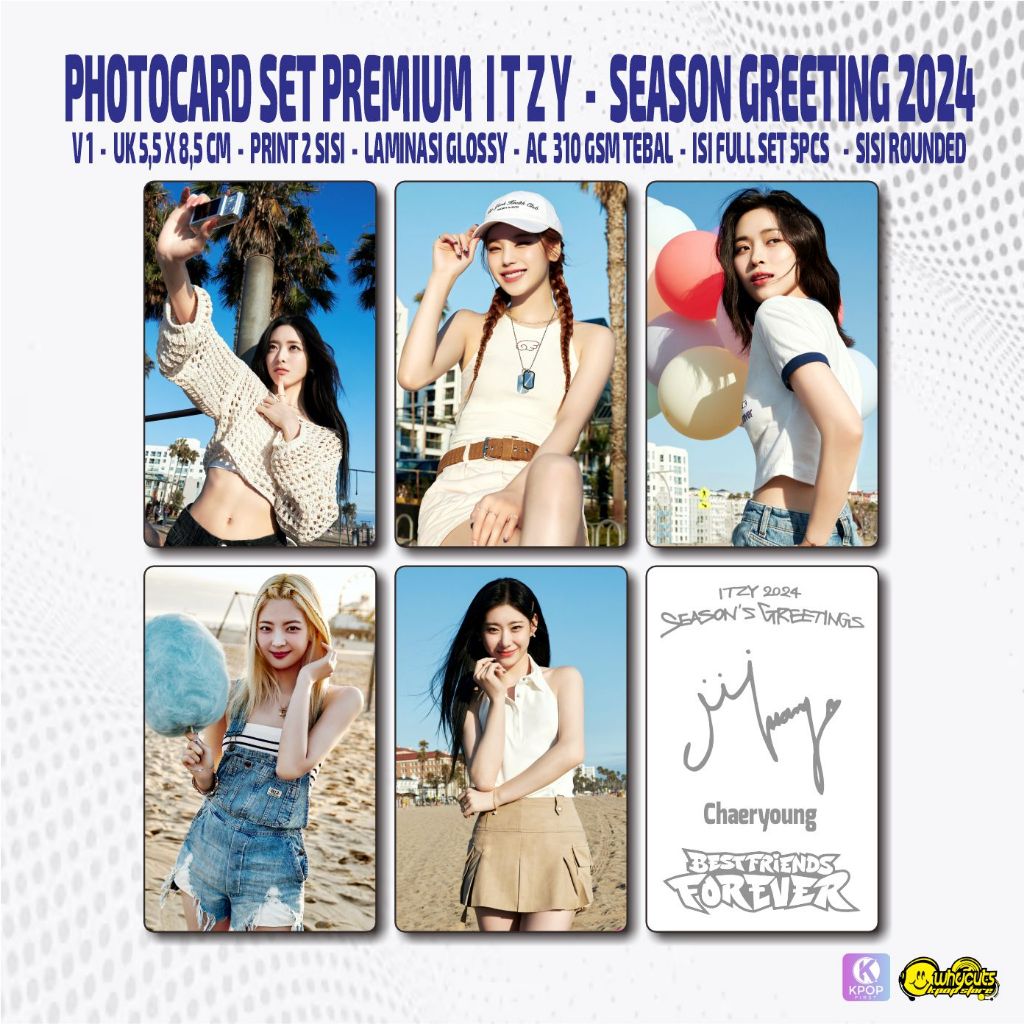 Photocard Set Premium ITZY Season Greetings 2024 Waterproof Glossy Lamination Shopee Malaysia