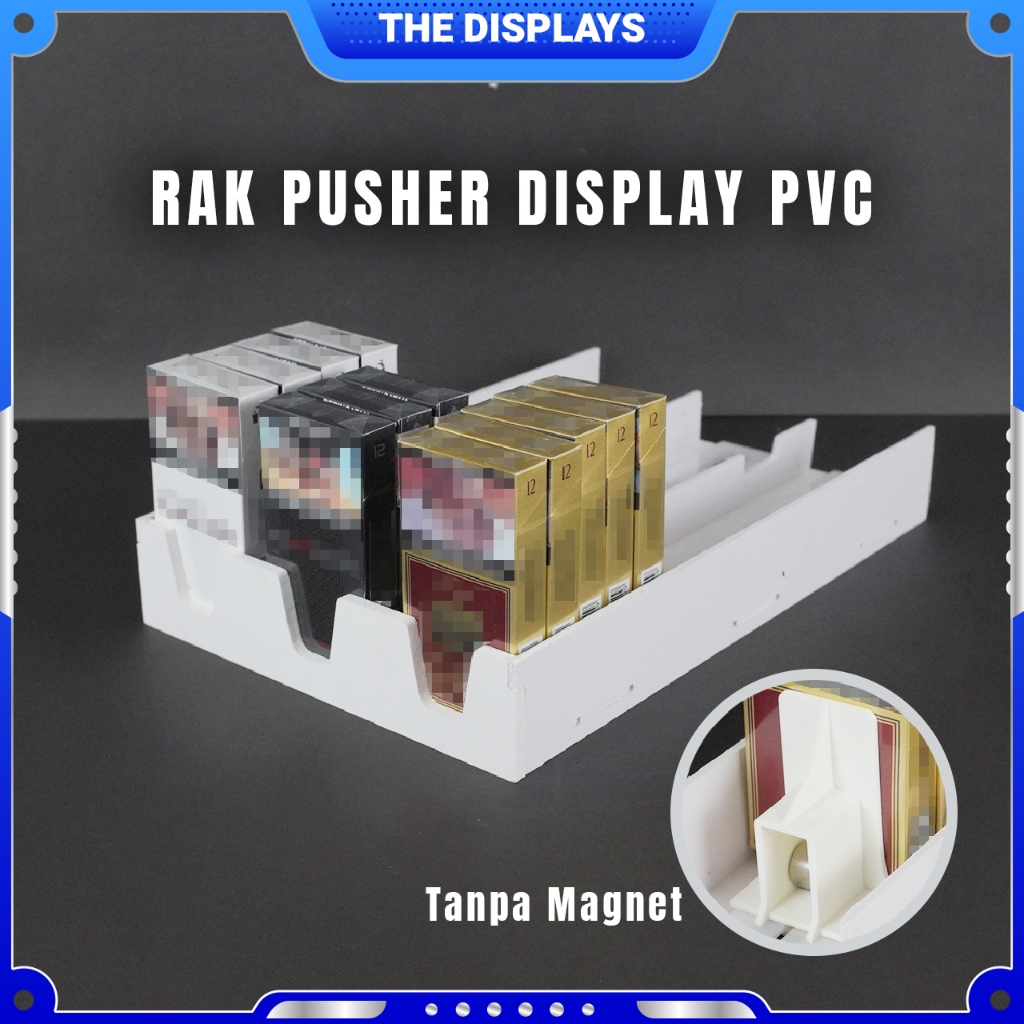 Pusher Automatic PVC Board Display Rack, 3 Row Group Model | Shopee ...