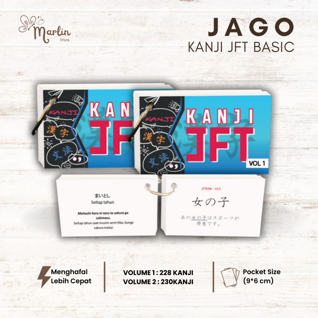 Jft Kanji Flashcards Basic Educational Quick Memorizing Cards Practical ...