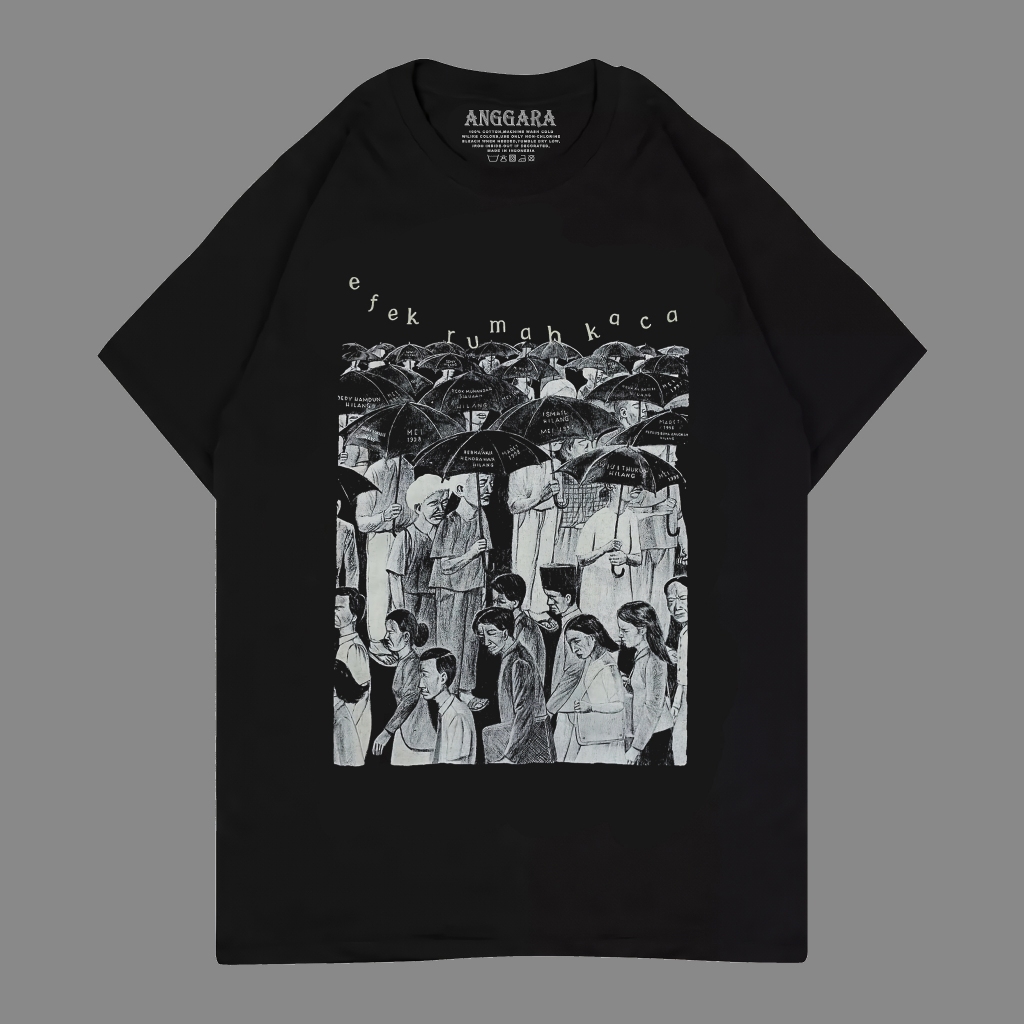 HITAM Black Umbrella Greenhouse Effect/ERK TShirt/indie band TShirt