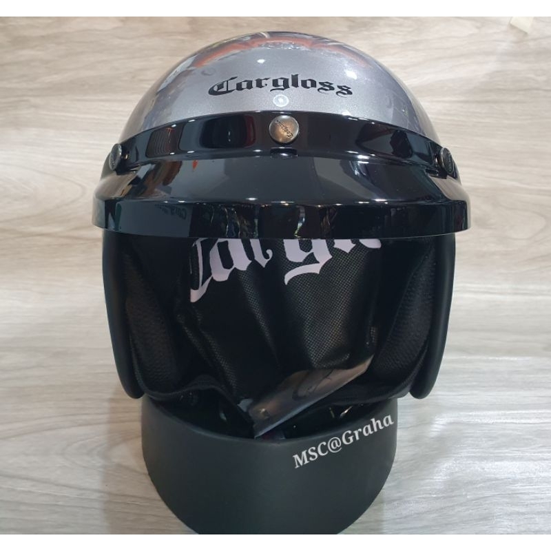 Retro CARGLOSS CFM GLOSSY ARMY SOLID HELMET | Shopee Malaysia