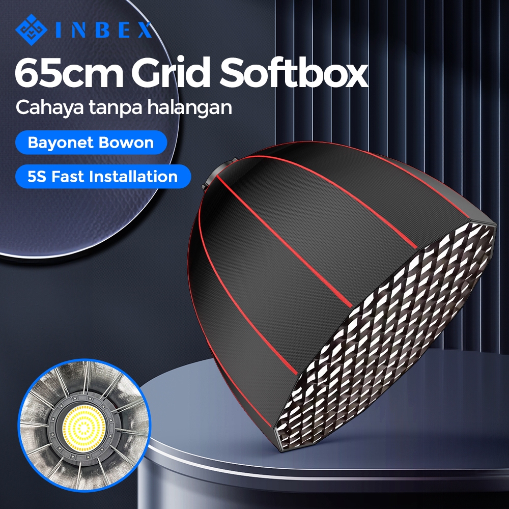 Inbex 65CM Grid Softbox with Grid Bowens Mount Professional Softbox for ...