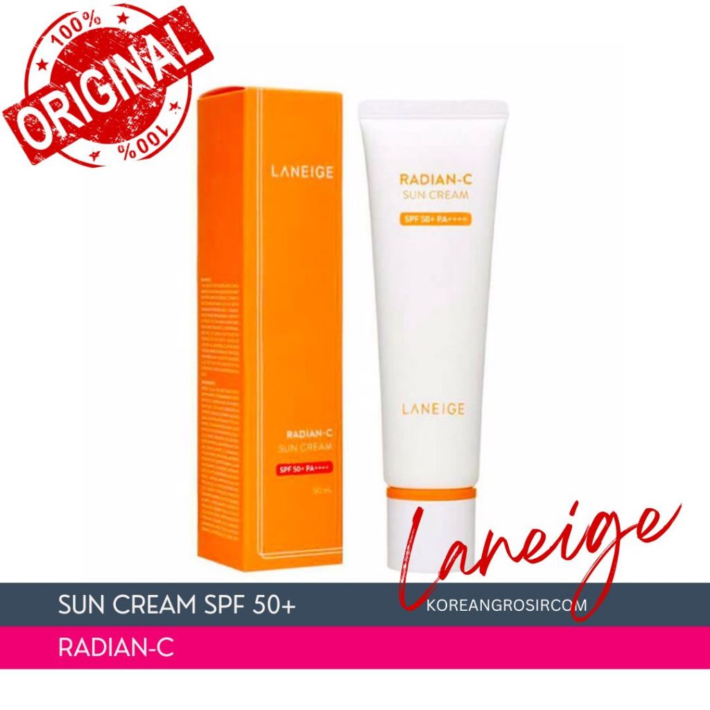 Sunscreen SUN BLOCK LANEIGE RADIANT-C SUN CREAM SPF50 ORIGINAL KOREA ...