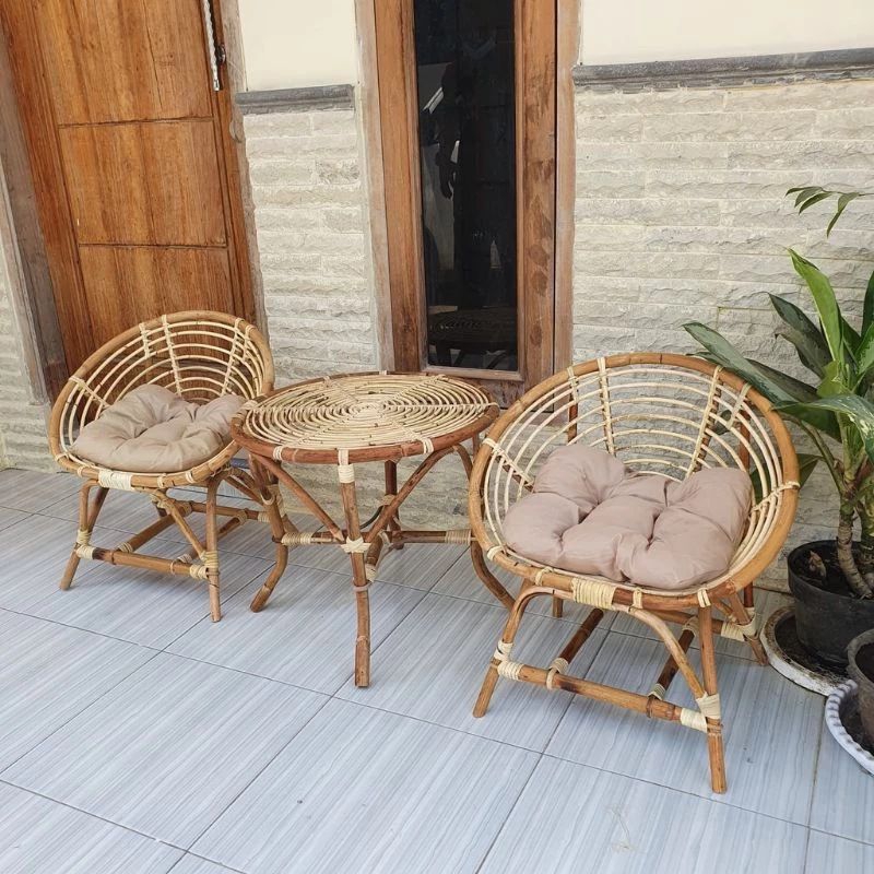Jumbo Rattan Shell Chair Free Cushion Shiny Finish / Minimalist Natutal ...