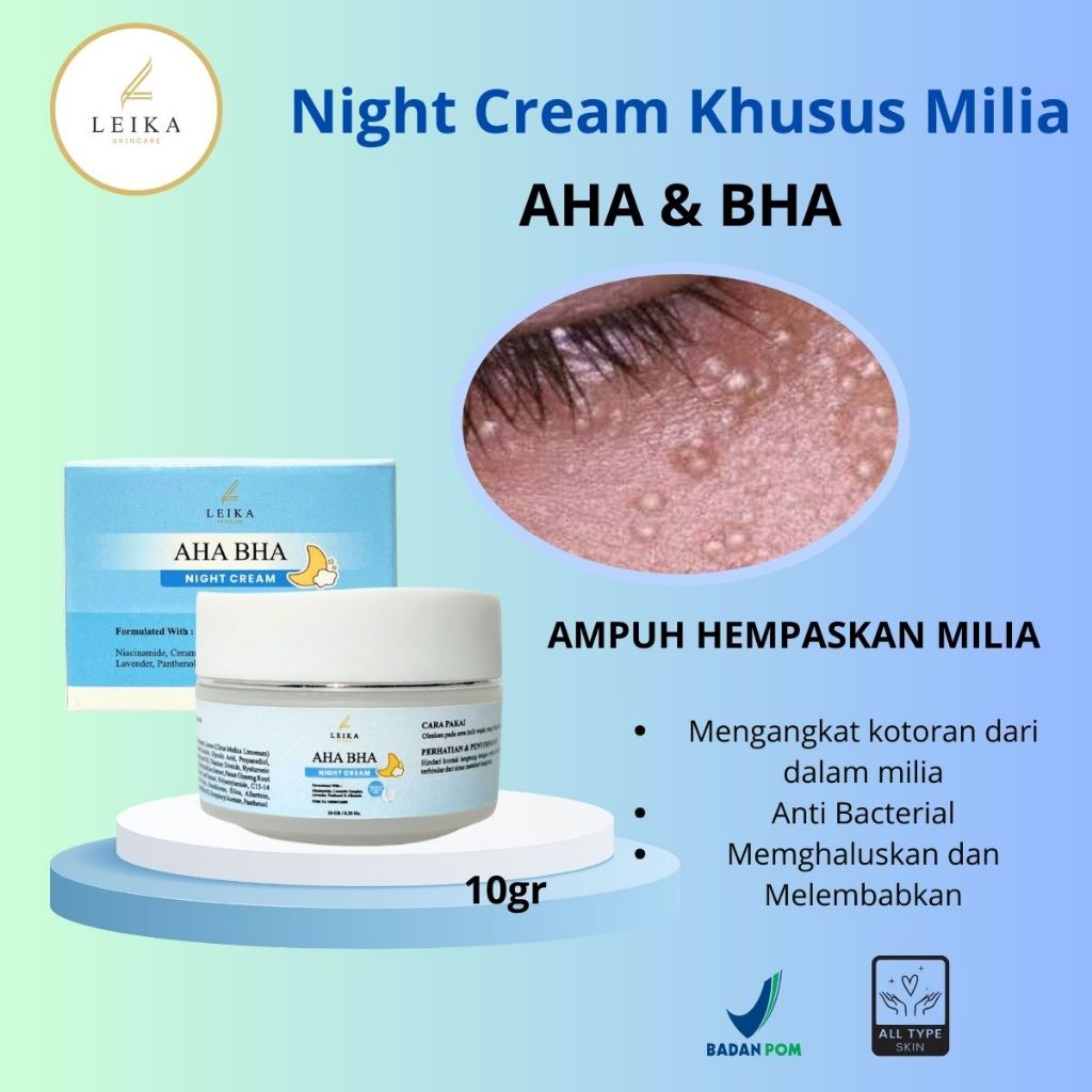 HITAM MATA Milia Cream Removal milia Most Powerful AHA BHA Cream Bpom