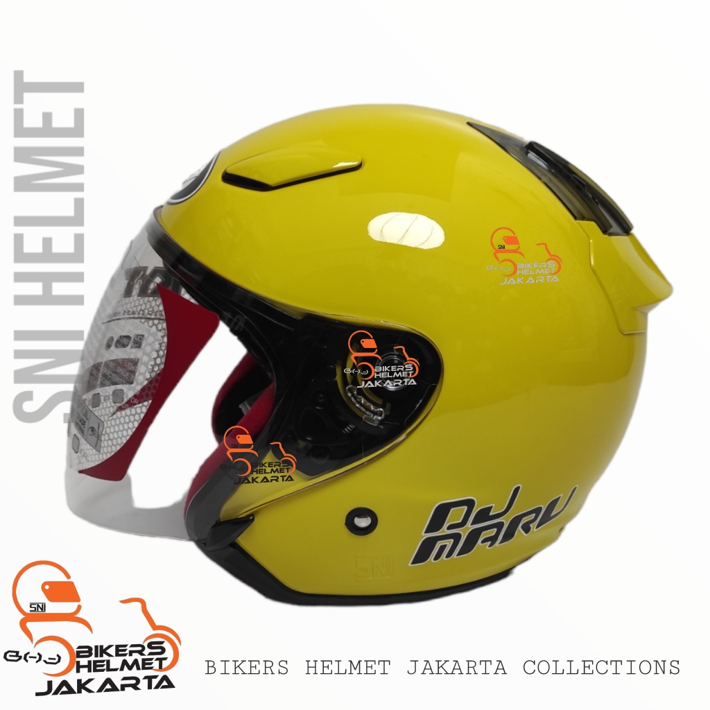 Kyt Helmet DJ MARU SOLID LEMON YELLOW HALF FACE Shopee Malaysia