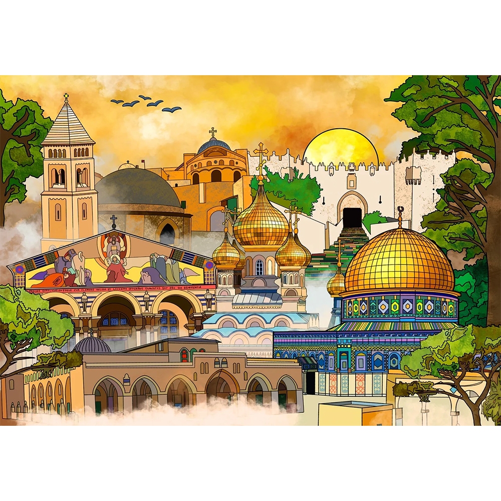 Painting poster Print BIG JUMBO al aqsa Mosque Palestine Code 117/al