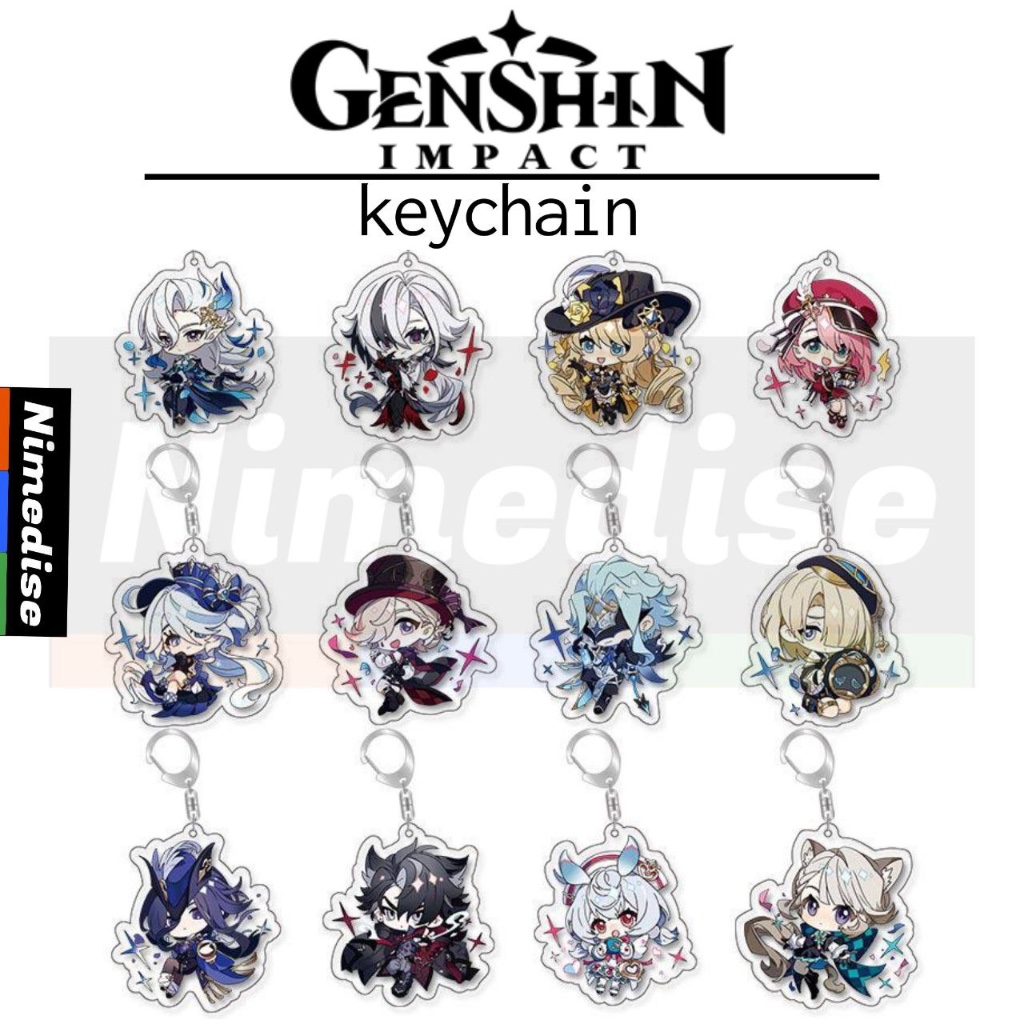 GANTUNGAN Anime Keychain Genshin Impact Acrylic Transparent Keychain ...