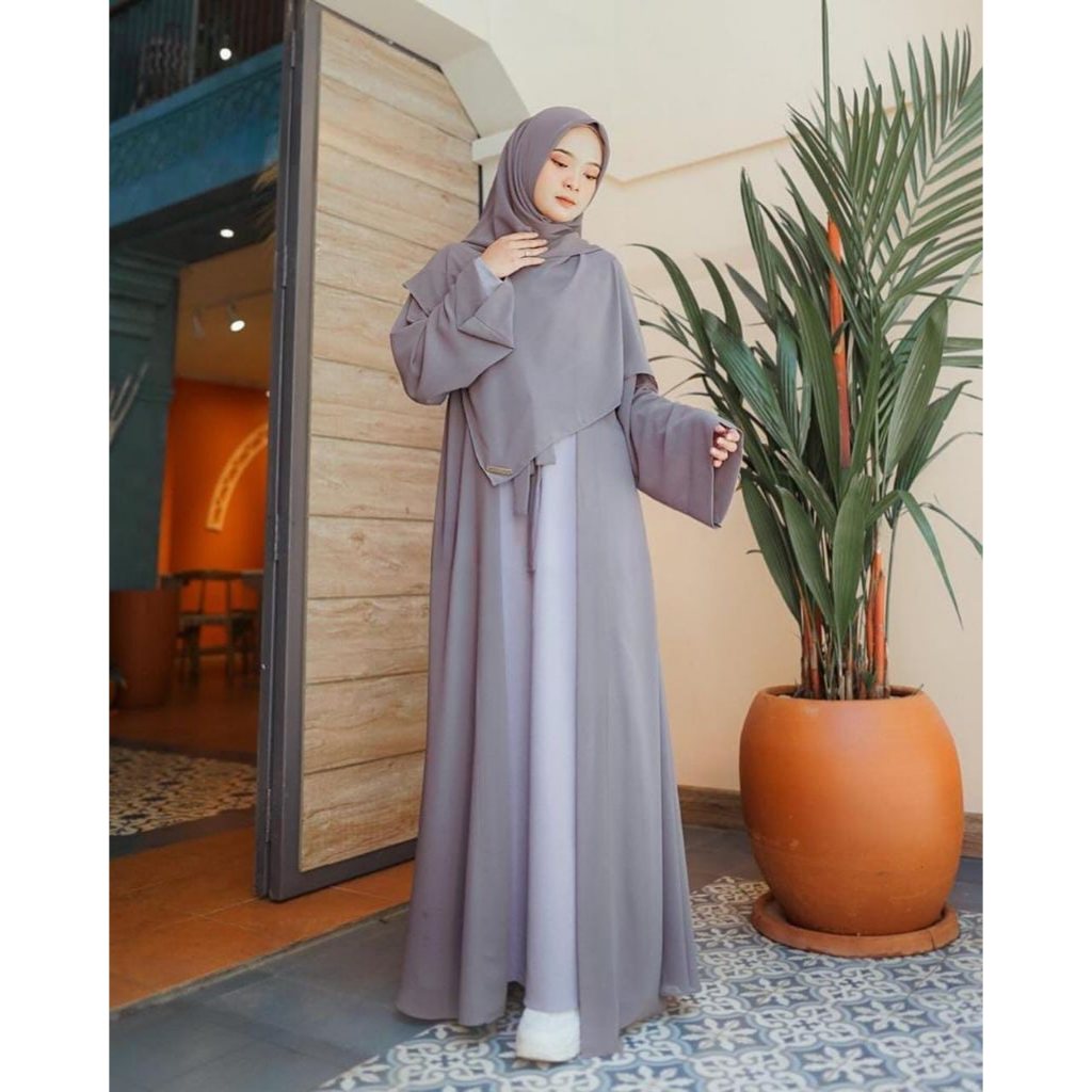 HITAM Free Shipping!!!!! Helwa Abaya SET Hijab Shirt Syari Abaya Black ...