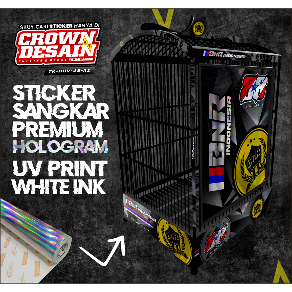 Bnr INDONESIA 88 Box Cage Sticker DECAL - Walnut Cage TEBOK Sticker ...