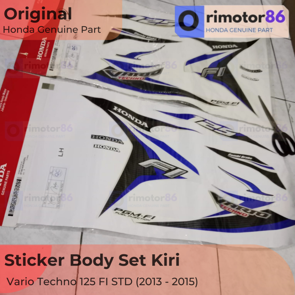 Sticker Body Set Left Honda Vario Techno 125 Fi Std Sticker Body Vario 