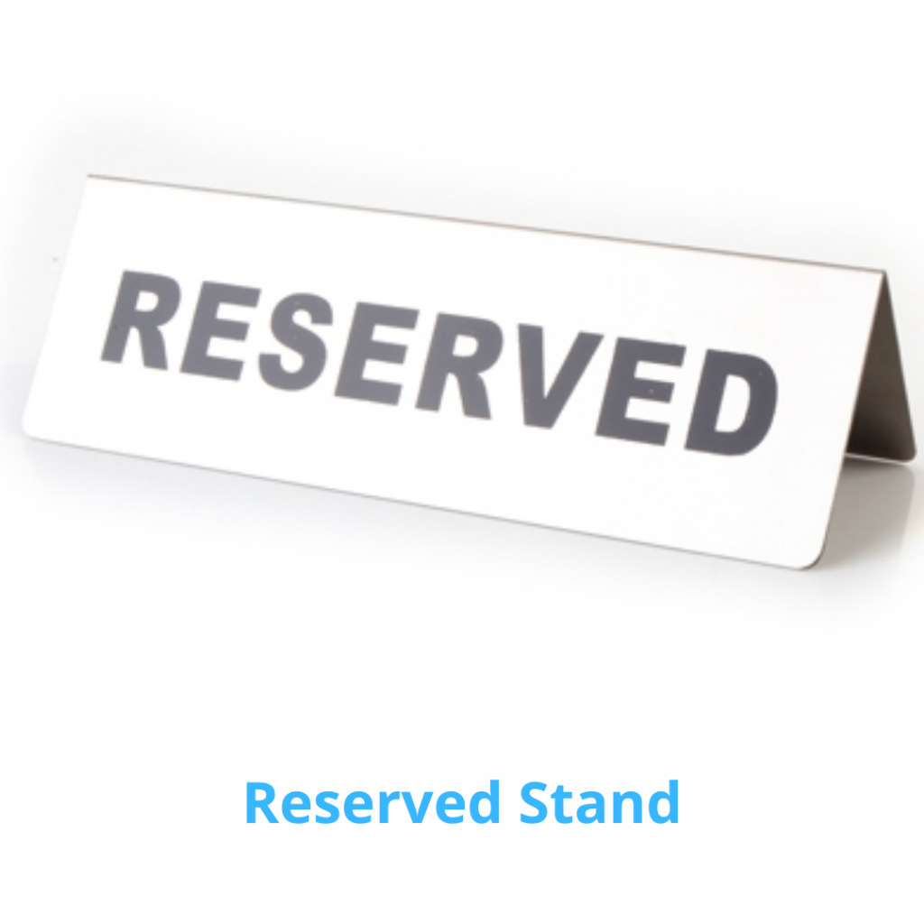 Reserved Stand Reserve sign plate/ stainless steel restaurant reseller ...