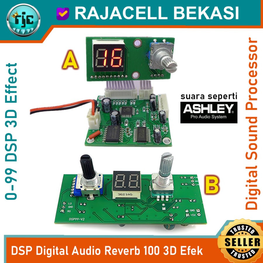 DSP Digital Reverb 99 Sound Vocal Effect Audio Processor 3D Echo Mixer ...