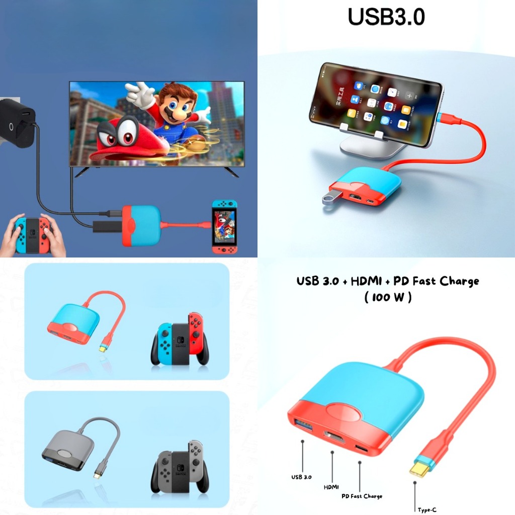 Nintendo Switch HDMI Port Docking USB Type C | Matchaland | Shopee Malaysia