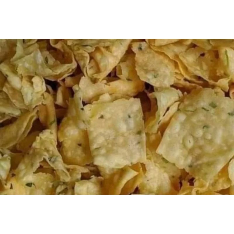 Orange LEAF CHIPS 1KG Crispy Savory PANGSIT / ACEH CHIPS / ONION STICKS ...