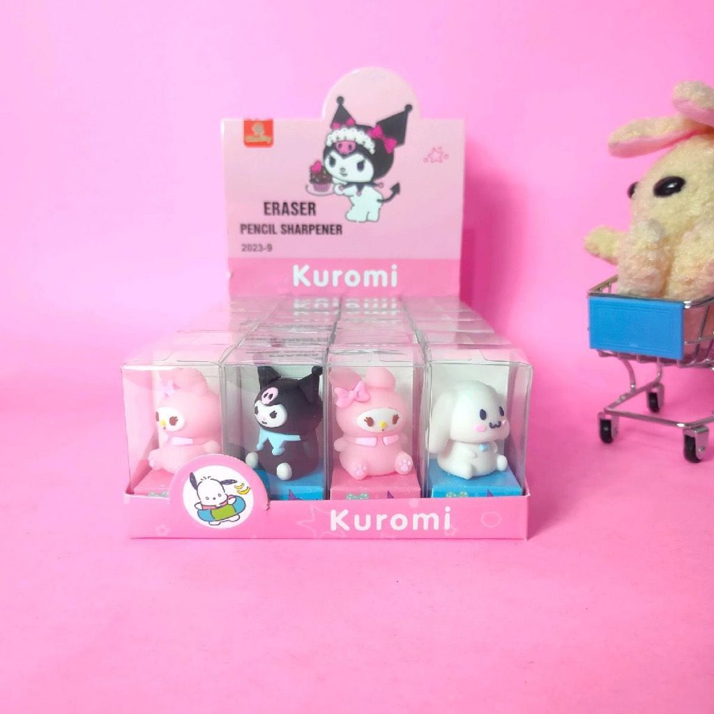 Sanrio Cute Pencil Sharpener Eraser/Kuromi Cinnamoroll My Melody Pencil ...