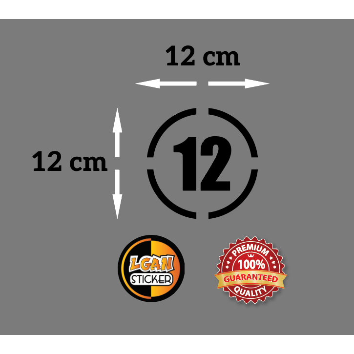 Number Sticker Model Round Strip Oracal Material Diameter 12cm | Shopee ...