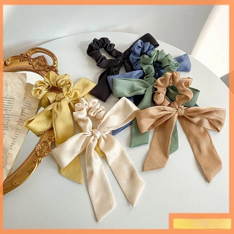 Pgs Korean Ribbon Hair Tie / Ribbon Clip, plain scraf style, soft ...