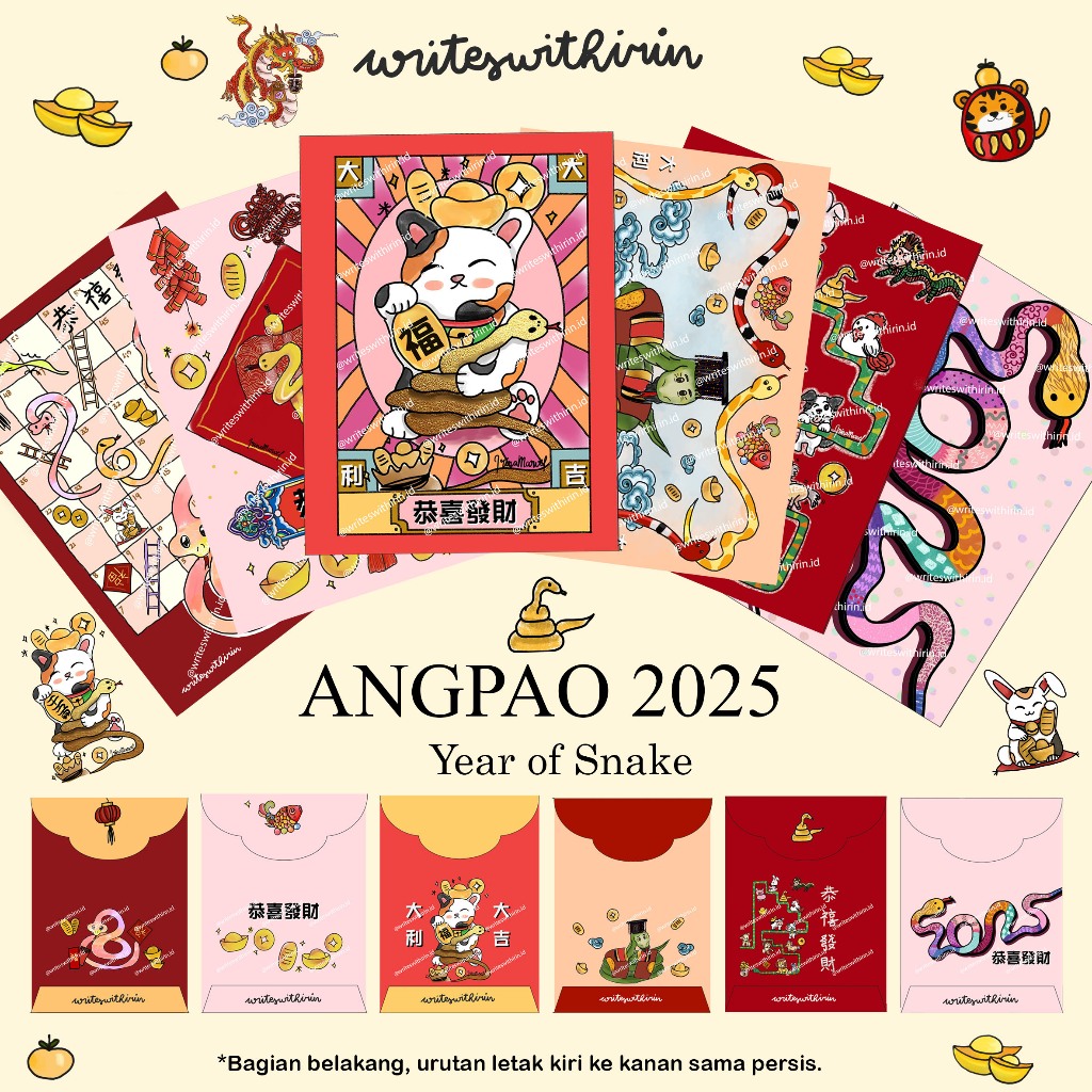 MERAH Angpao/ Angpau/Hong bao/ Red Envelope Chinese Year Of The Snake