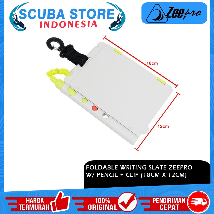 Writing Slate Zeepro Foldable With Pencil & Clip 18cm x 12cm Whiteboard
