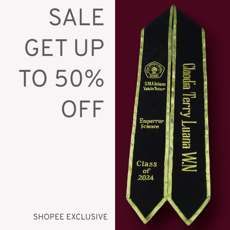 Ribbon necklace Sash Modern embroidered graduation Sash Neck graduation ...