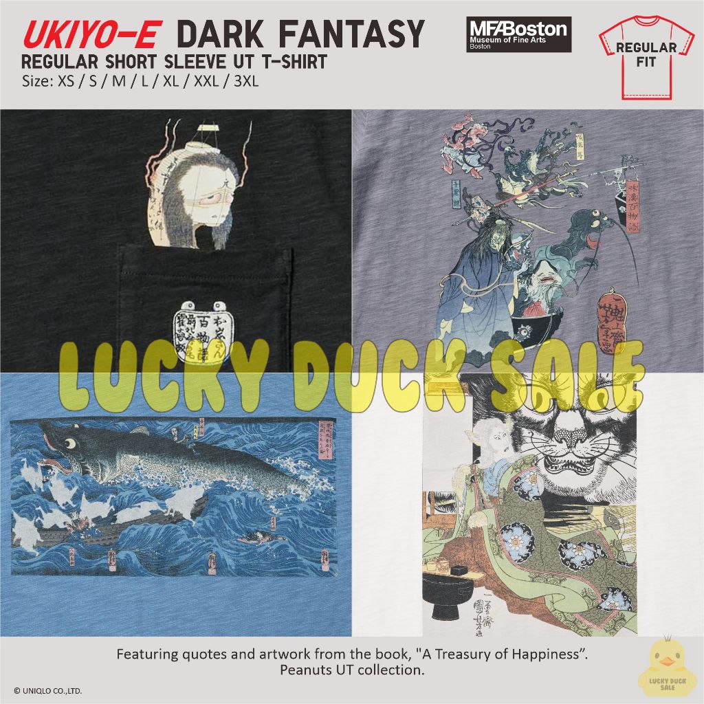 Uniqlo Ukiyoe Dark Fantasy Baju Kaos Regular Art UT Shirt UNIQLO UT