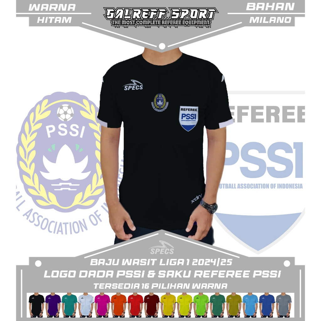 Pssi CHEST LOGO REFEREE Shirt & PSSI REFEREE POCKET - SPECS LEAGUE 1 ...