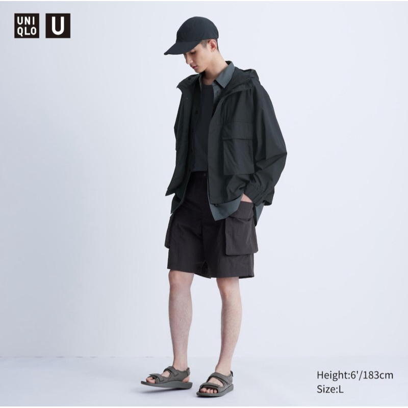 ★codegraphy★ Cotton wide parachute cargo pants black CBDUU Black Parachute Pants – I Z F