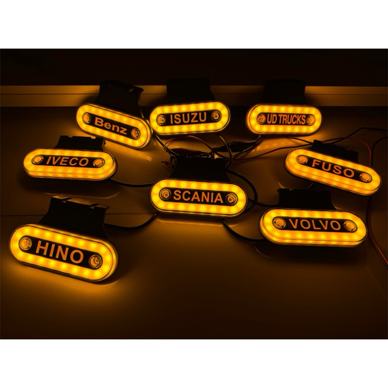 Side Tail Light Side Maker Bus Truck 12-24 Volt Logo Benz Volvo Scania ...