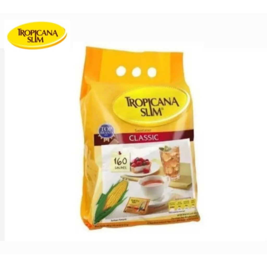 Tropicana Slim Sweetener Classic Bag 160 Sachets Low Sugar Kaloti ...