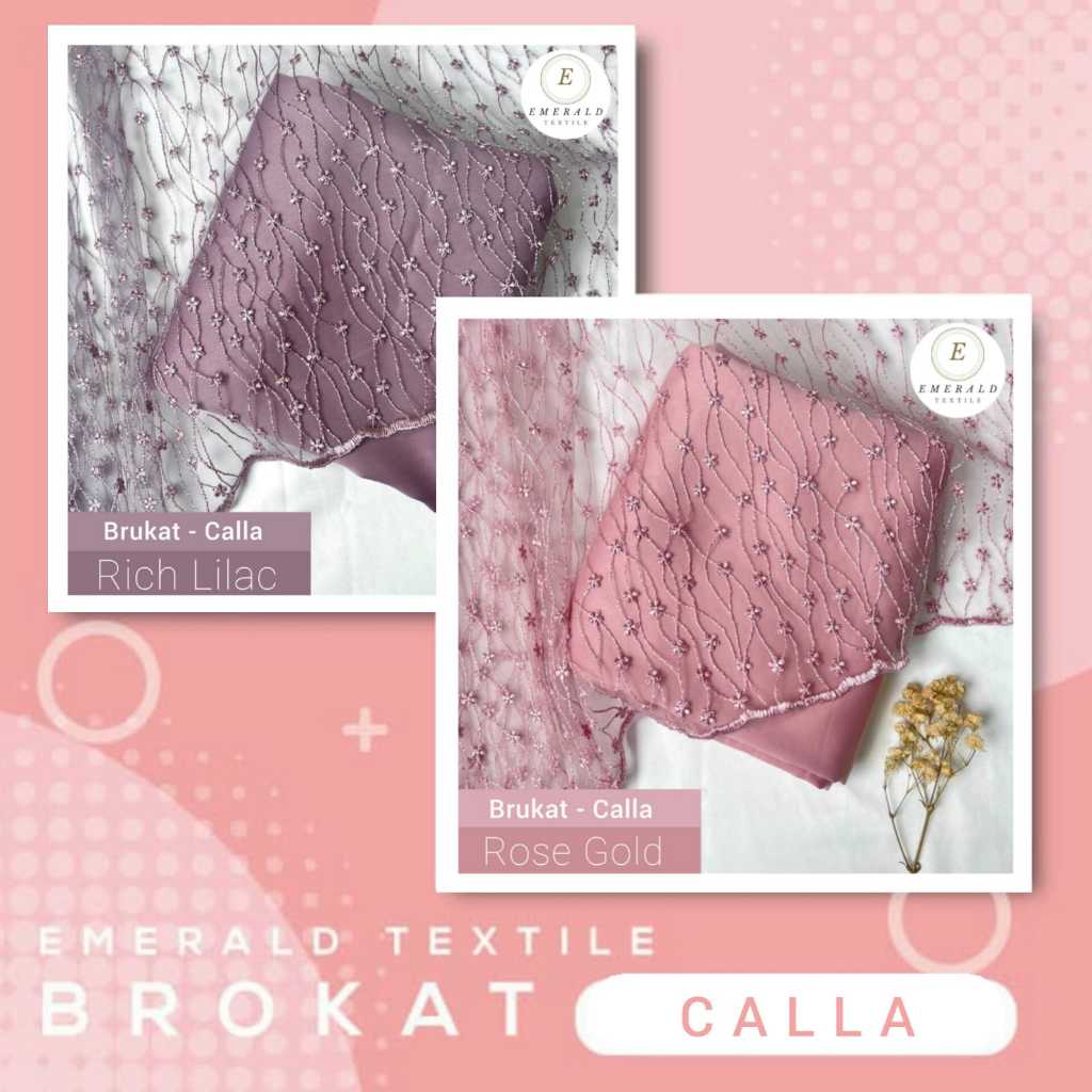 Half A METER OF French Tile Brukat Fabric / Calla Motif Kebaya Material ...