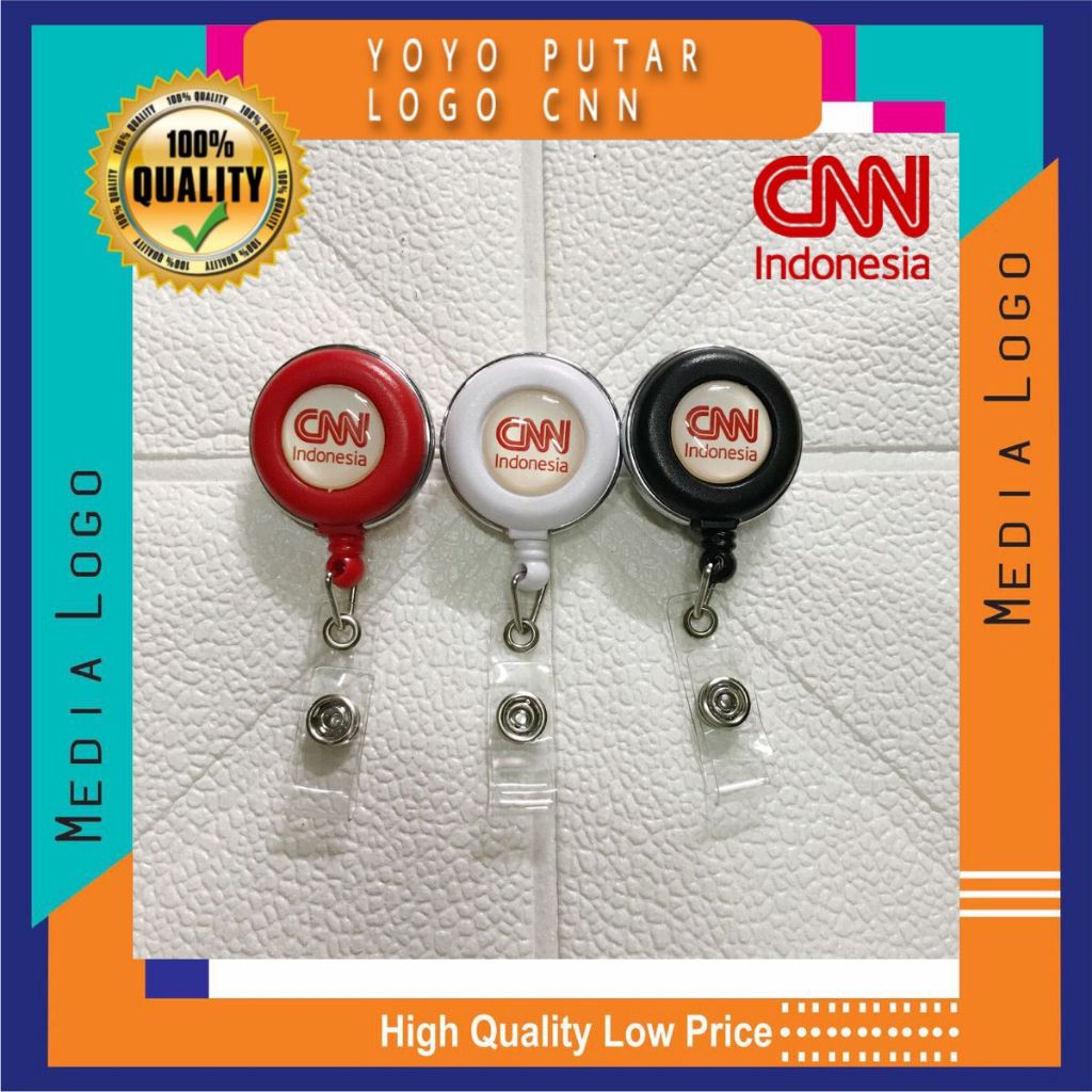 Yoyo ID CARD Swivel-NAMETAG LOGO CNN INDONESIA | Shopee Malaysia