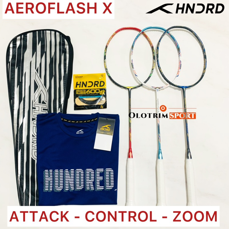 Badminton Racket HUNDRED AEROFLASH X 34LBS ATTK CONTROL ZOOM AERO FLASH
