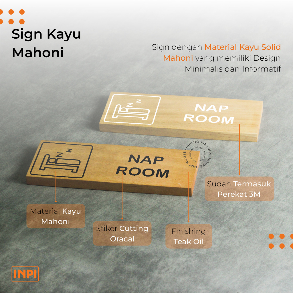 INPI HOUSE Signage Nap Room - Rest Room Area Sign Board - Wood | Shopee ...