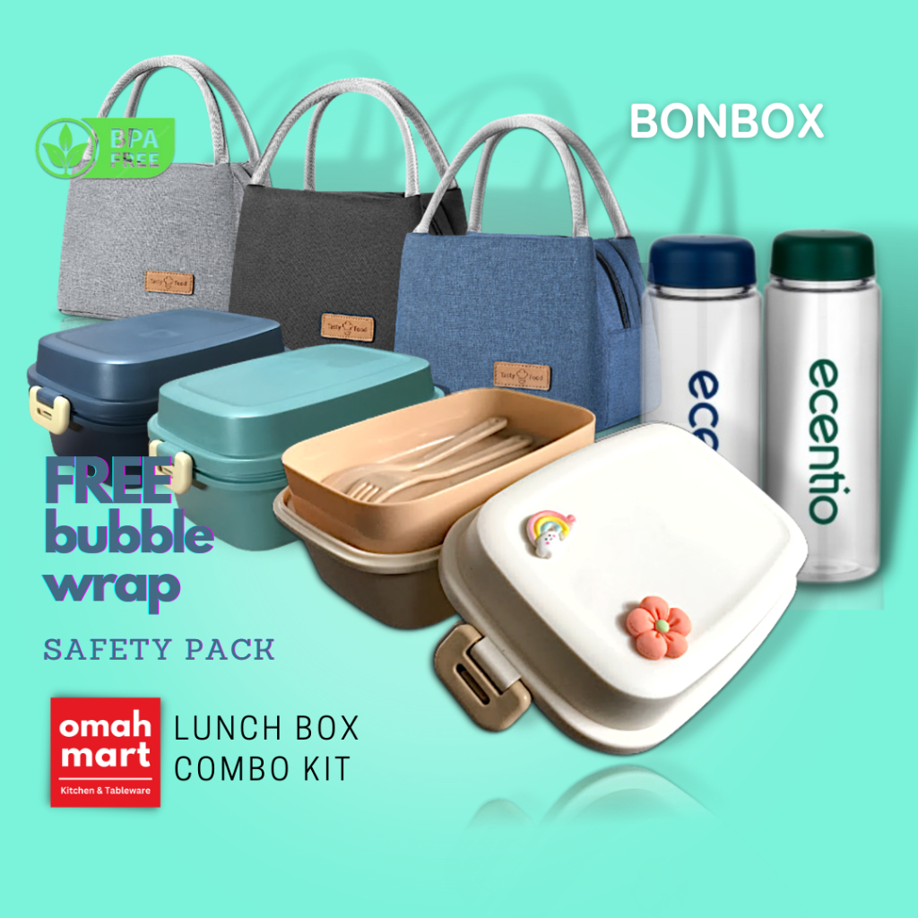 Adult Bento Lunch Box Stacking 2 Anti-Spill Cutlery Set And Food Lunch