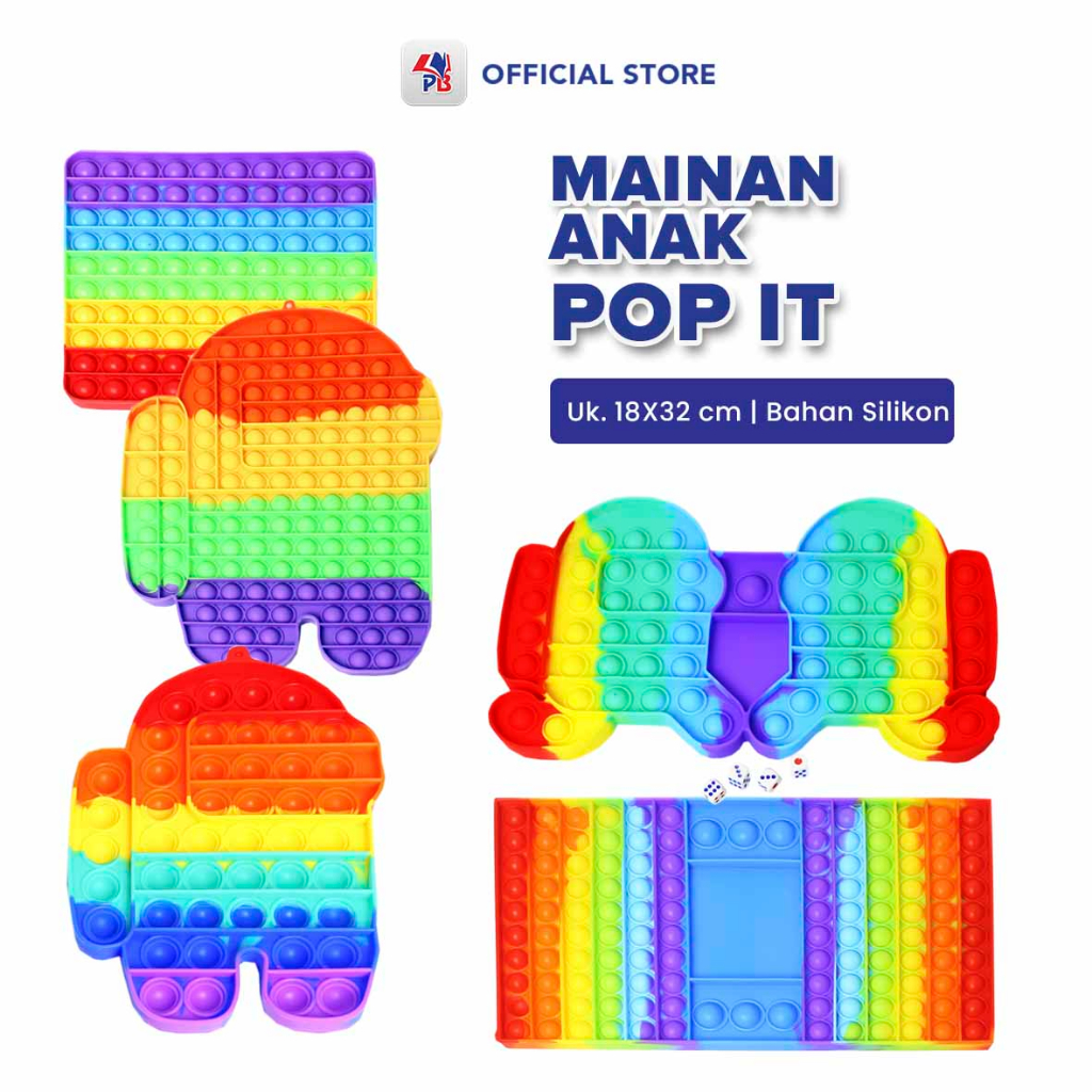 Pop it / Pop it Toys: Rainbow Jumbo Size, Silicon Material, Among Us ...
