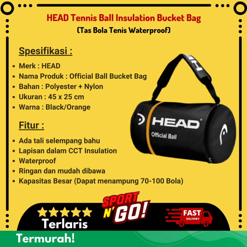 Head Tennis Ball Insulation Bucket Bag Waterproof Tennis Ball Bag