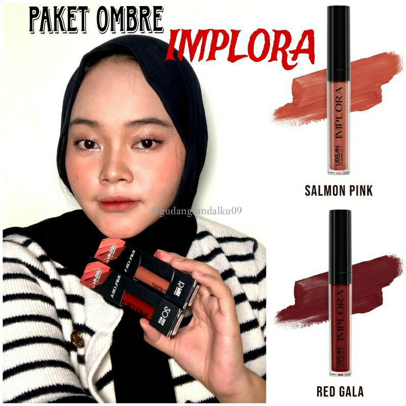 Ombre Lips Implora Salmon Pink and Red Gala Ombrelips Package | Shopee ...