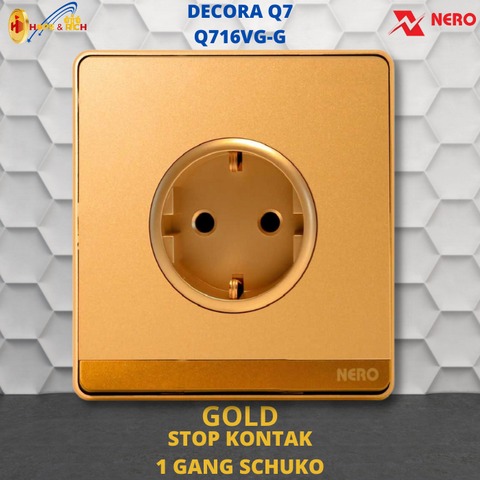 Nero DECORA Gold Q716VG-1 Gang Schuko Socket Stop | Shopee Malaysia