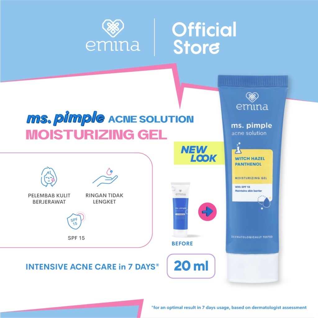 Emina Ms. Pimple Acne Solution Moisturizing Gel 20mL Spf Facial Moisturizer Shopee Malaysia