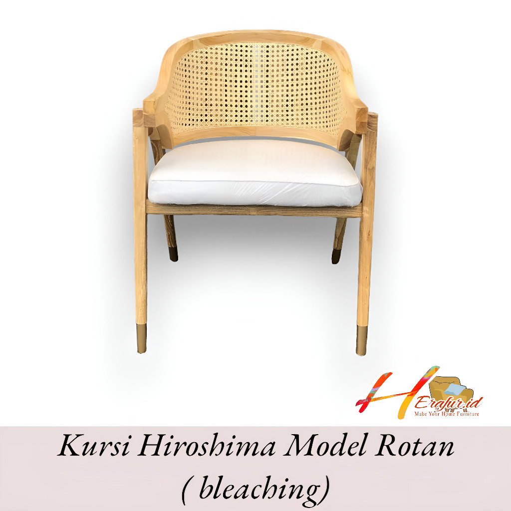 Hiroshima Teak Rattan Chair With Foam (Bleaching) Shopee Malaysia