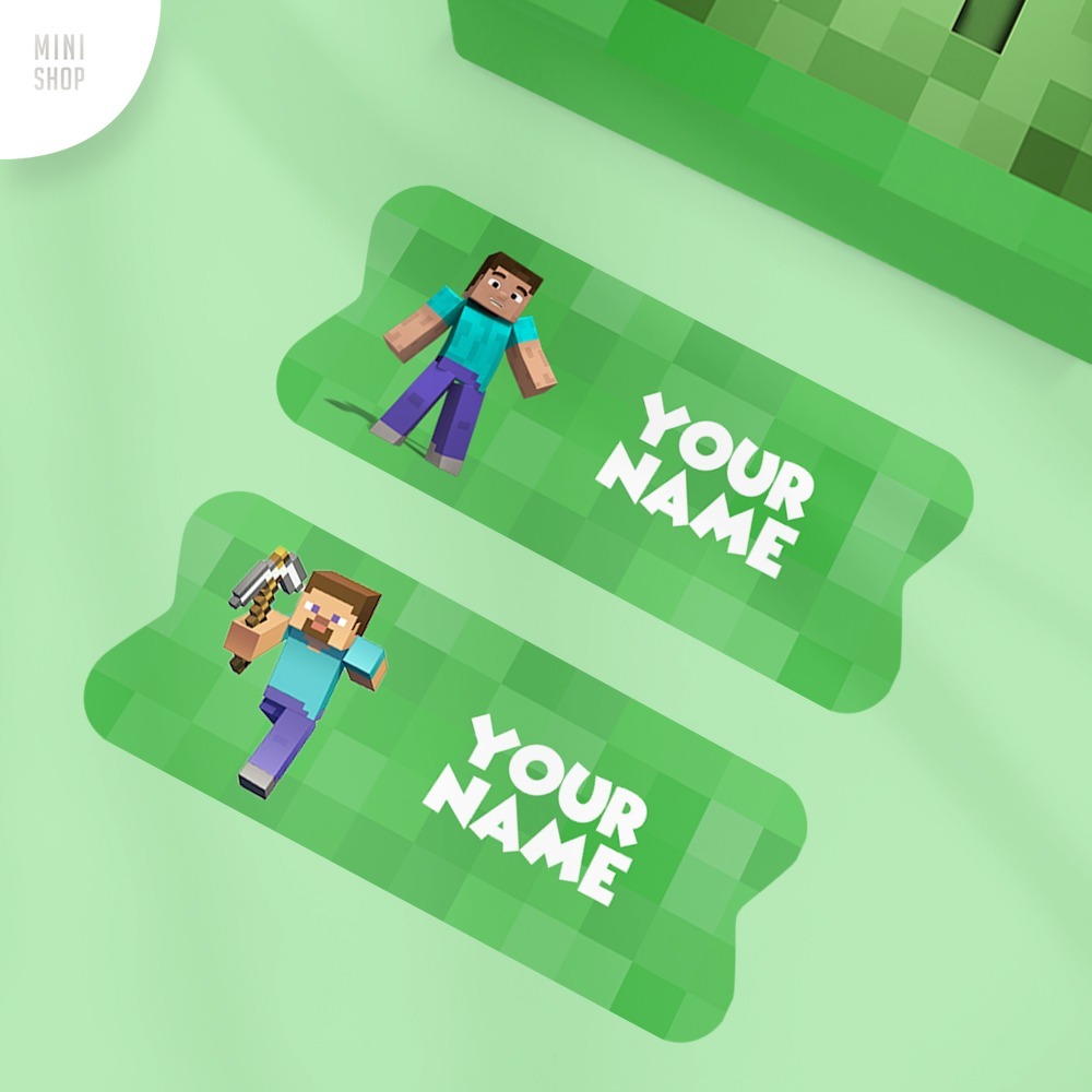 Minecraft Steve Custom Waterproof Name Sticker | Shopee Malaysia