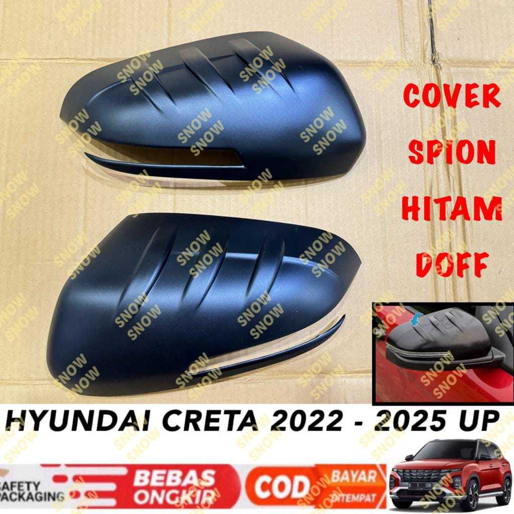 HITAM Hyundai Creta 2022 2023 2024 2025 Mirror Cover Black Doff ...