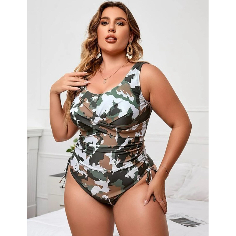 Plus size camo on sale swimwear