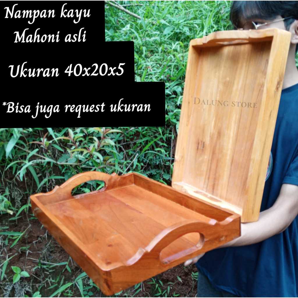 KAYU Original Mahogany Serving tray 40x20x5 wooden tray aesthetic