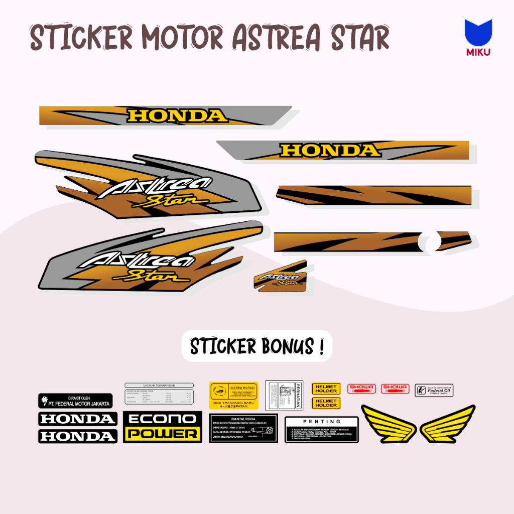 Striping STICKER HONDA STAR 13 DREAM Classic 700 800 1981-1993 AS13D ...