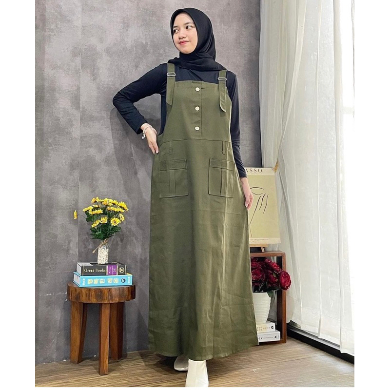 Sonia Overall Muslimah Style Twill Combed Stretch Skirt Shopee Malaysia