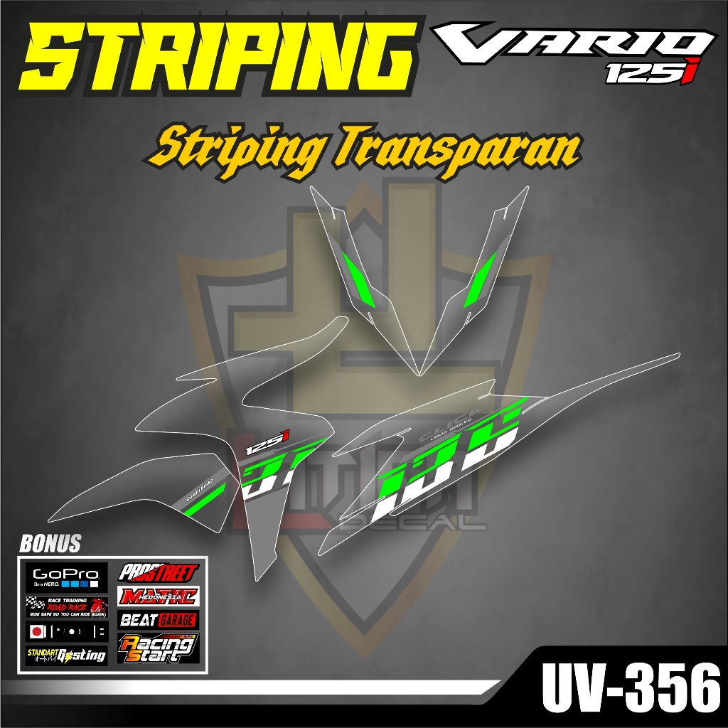 Vario Techno 125 Motorcycle Transparent Sticker - Striping Variation