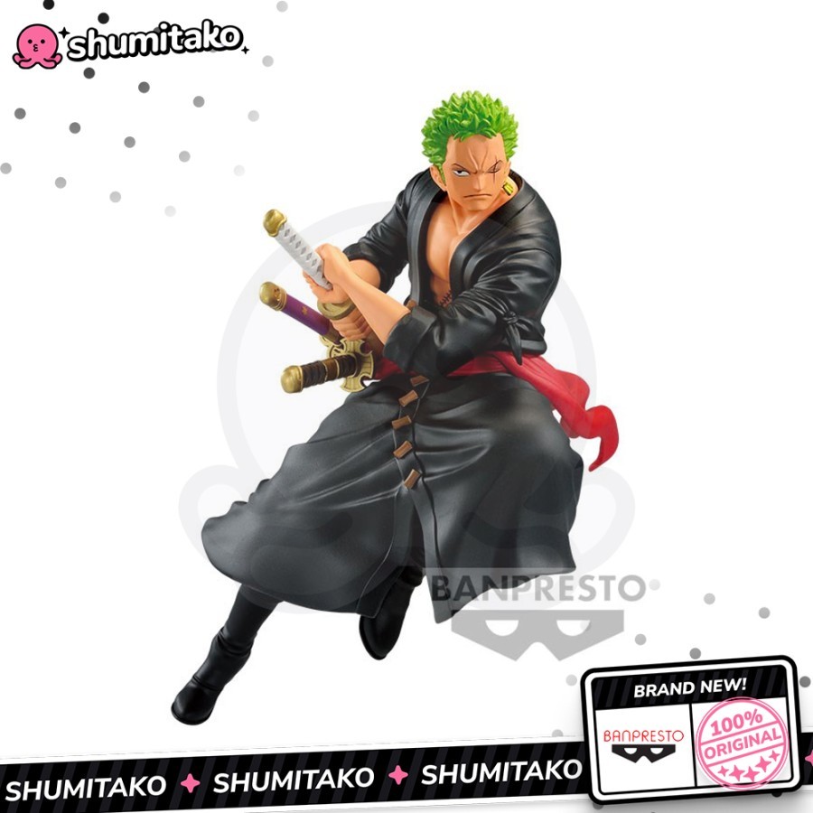 Action Figure Banpresto Roronoa Zoro – One Piece Battle Record Collection, PVC 16 Cm, Collezionabile Ufficiale